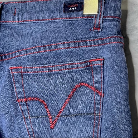 UK Vigoss British Y2K Raw Hem Rare Medium Wash Denim Jeans Women’s 7 / 8 - Picture 7 of 13